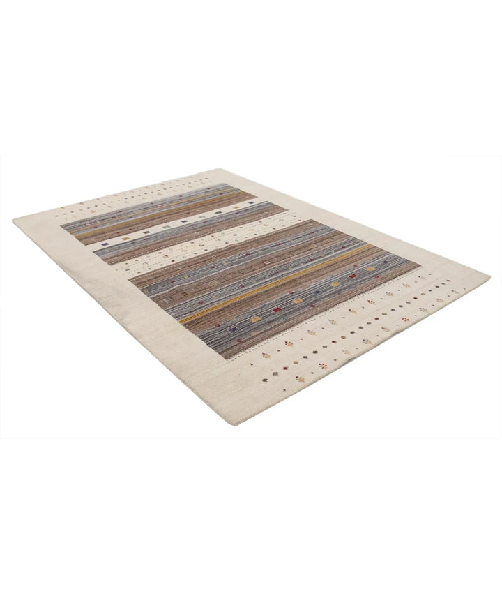 Ivory Indian Lori Rug 5' 8" x 7' 7" Hand-Knotted | No. AT82113