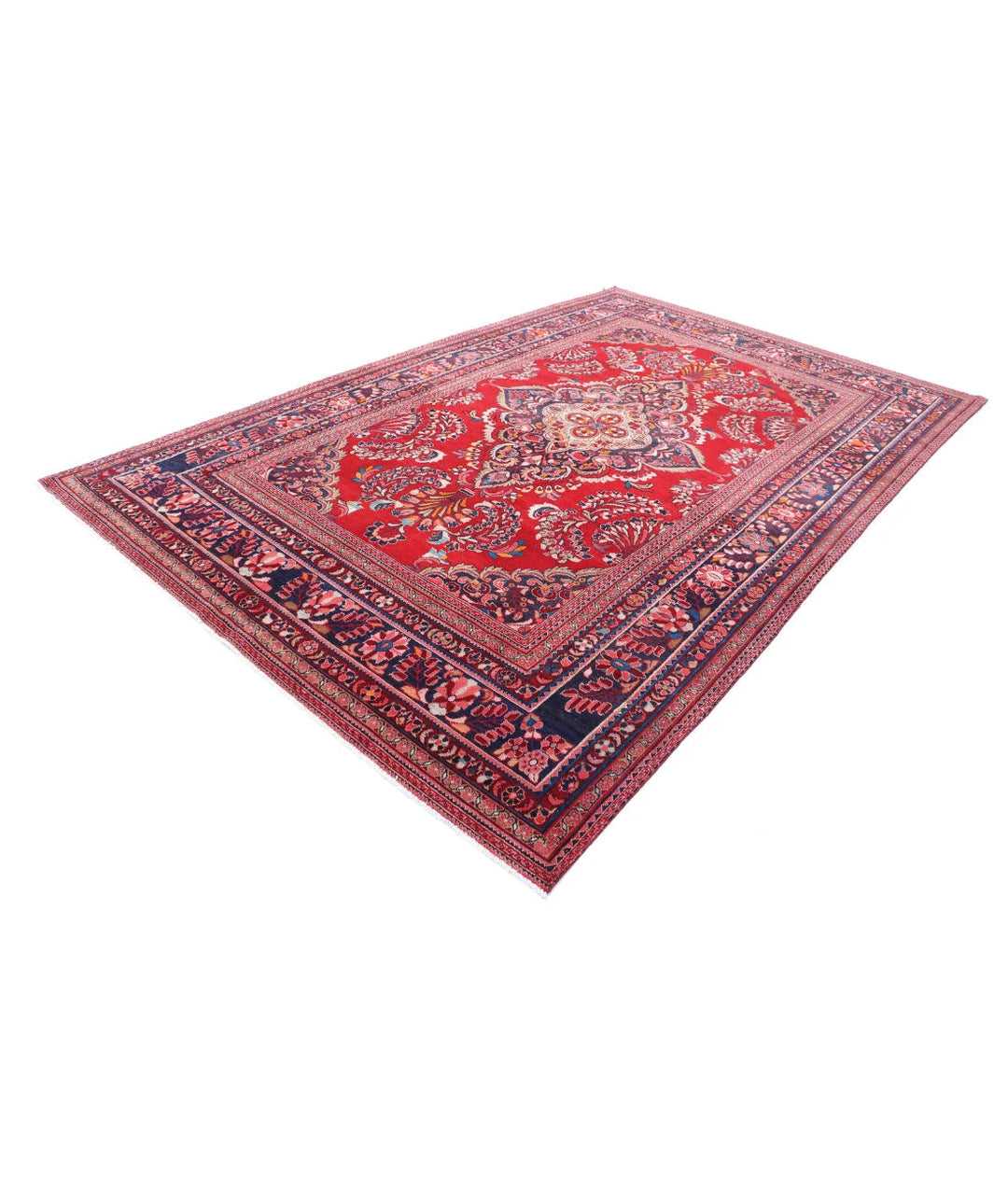 Persian Mehraban Rug 7' 8" x 11' 11" Hand-Knotted | No. AT82210