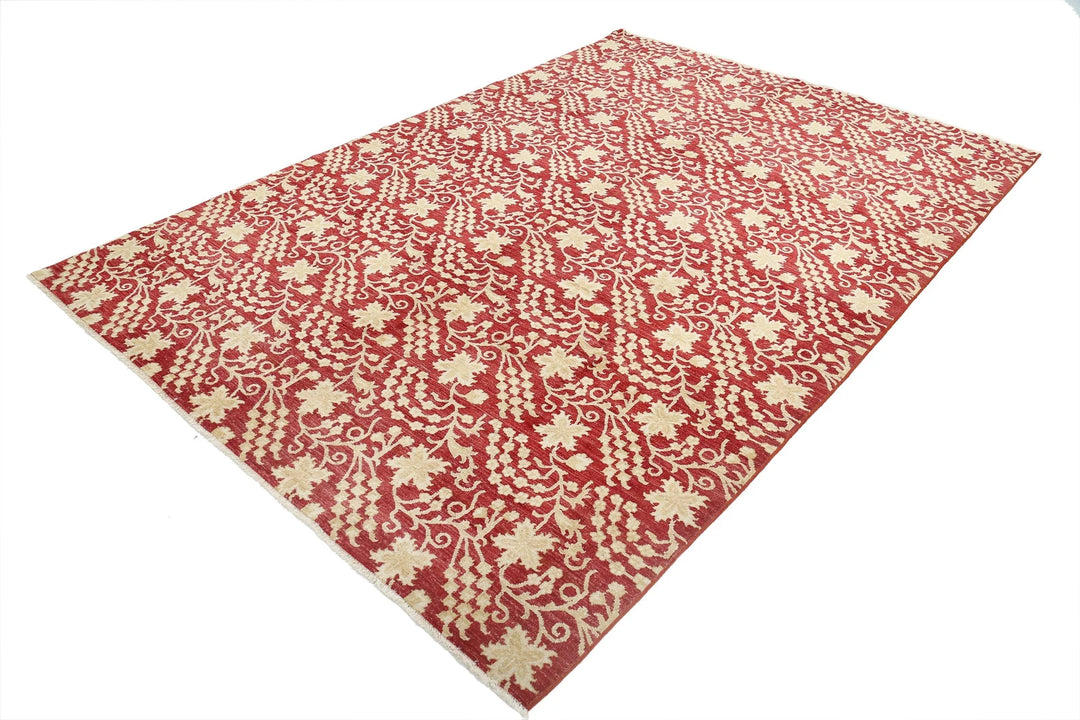 Afghan Oriental Rug 6' 7" x 9' 5" Hand-Knotted | No. AT82230