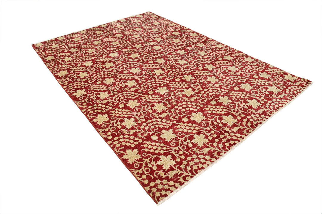 Afghan Oriental Rug 6' 7" x 9' 5" Hand-Knotted | No. AT82230