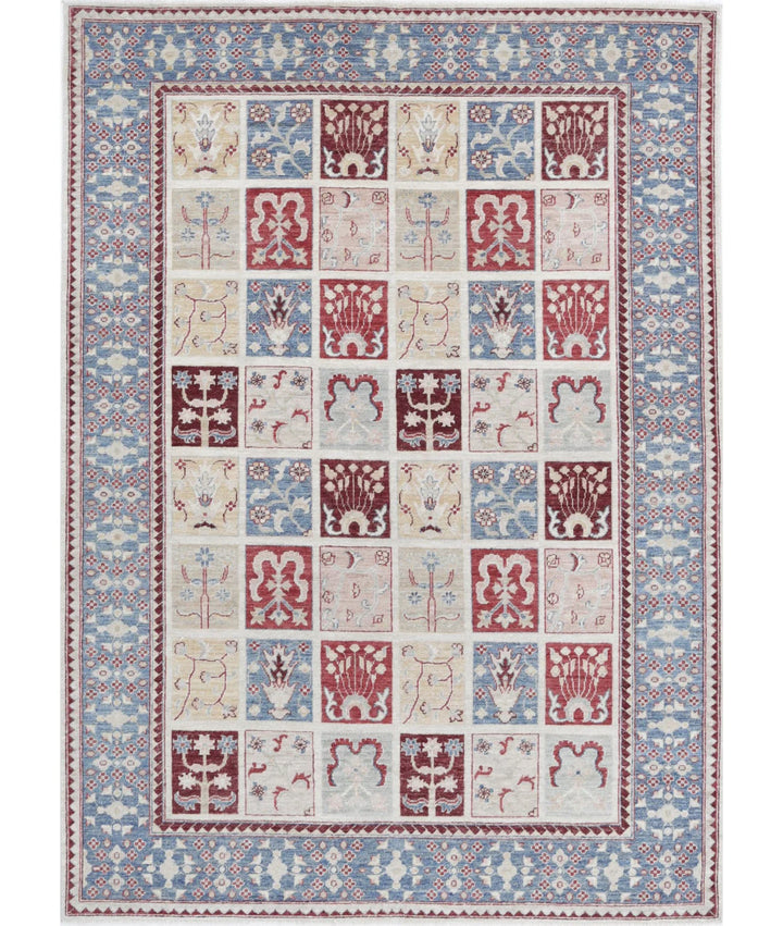 Grey Afghan Bakhtiari Rug 5'6" x 7'7" Hand-Knotted | No. AT82249