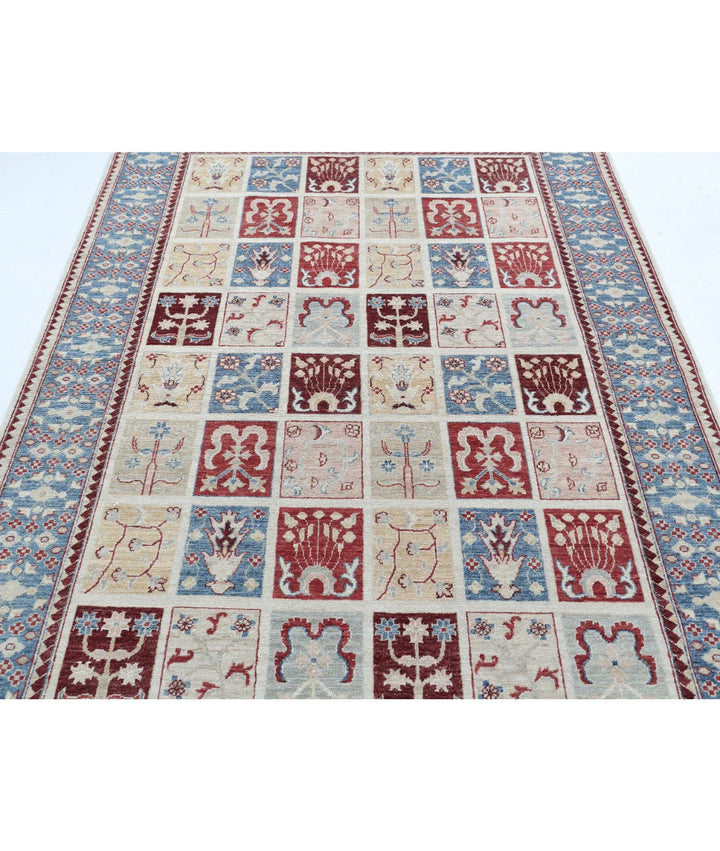 Grey Afghan Bakhtiari Rug 5'6" x 7'7" Hand-Knotted | No. AT82249