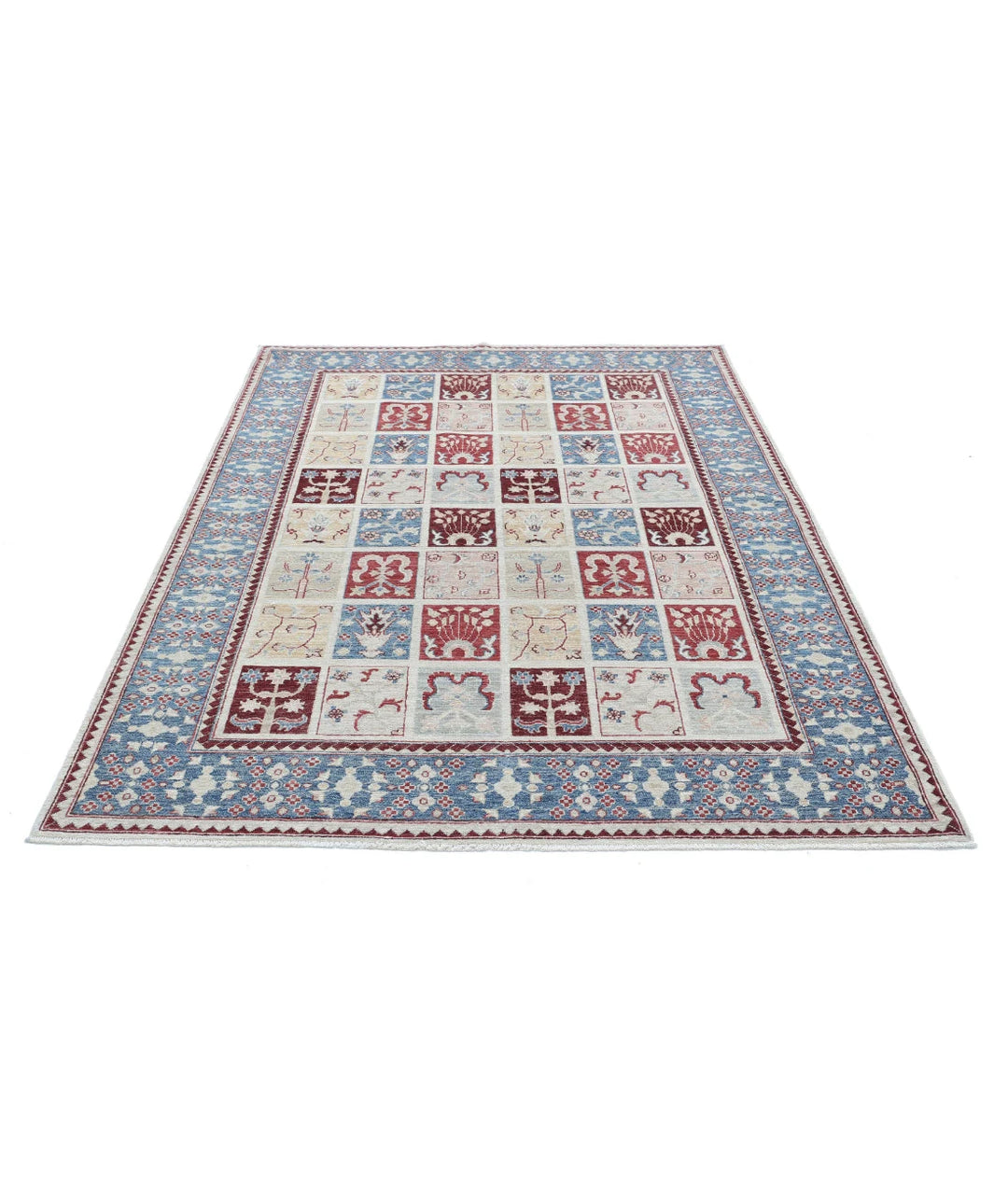 Grey Afghan Bakhtiari Rug 5'6" x 7'7" Hand-Knotted | No. AT82249