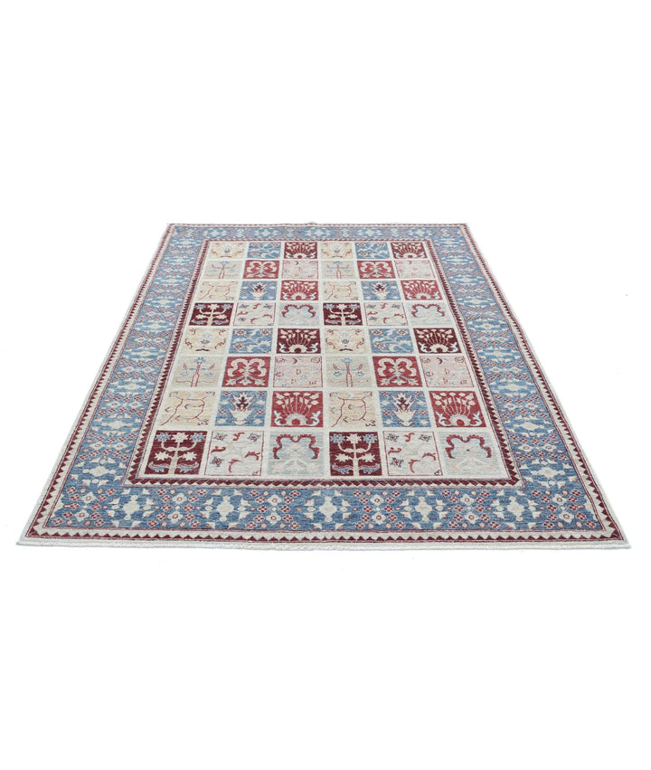 Grey Afghan Bakhtiari Rug 5'6" x 7'7" Hand-Knotted | No. AT82249