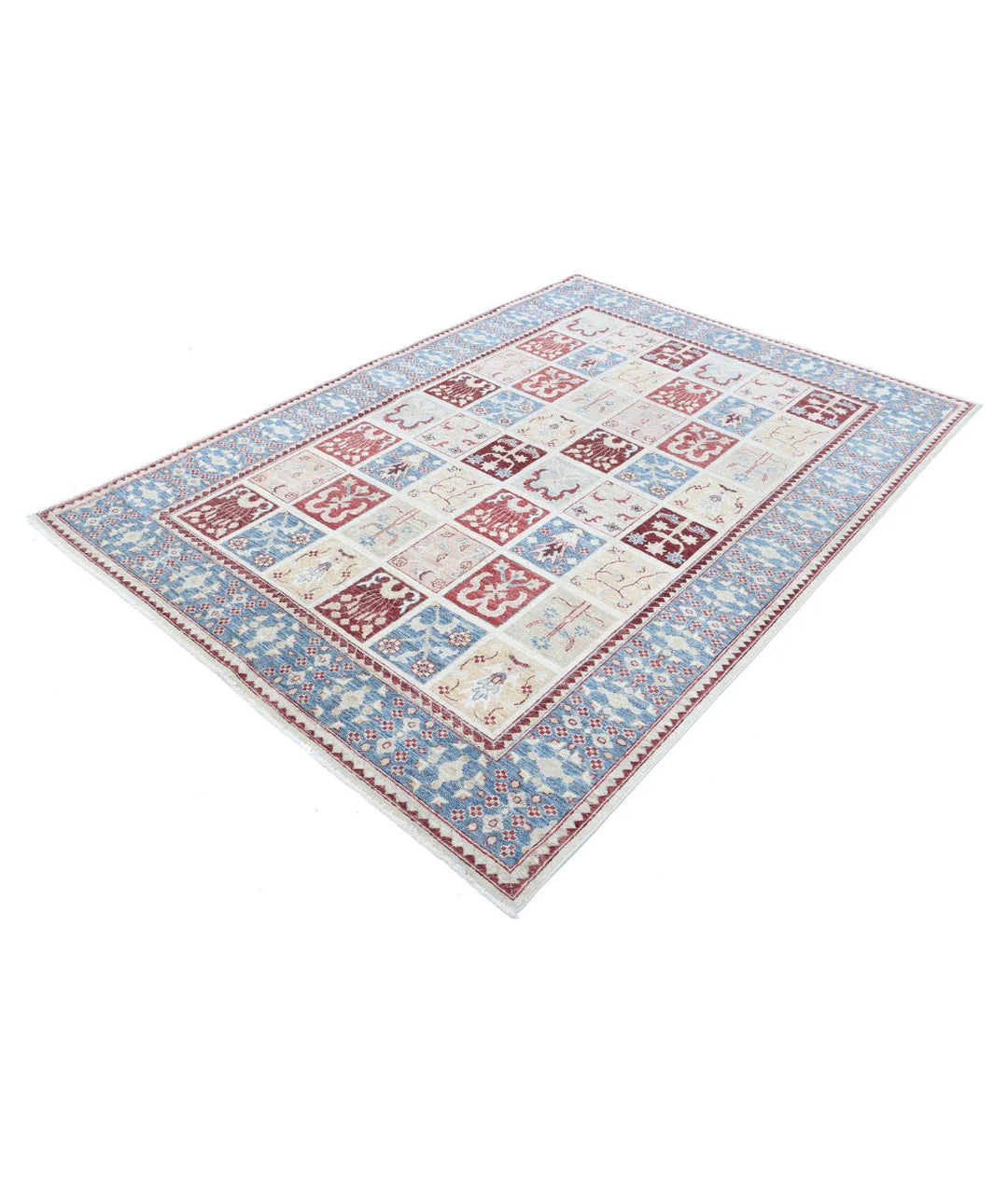 Grey Afghan Bakhtiari Rug 5'6" x 7'7" Hand-Knotted | No. AT82249