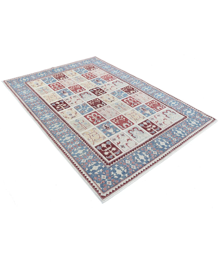 Grey Afghan Bakhtiari Rug 5'6" x 7'7" Hand-Knotted | No. AT82249