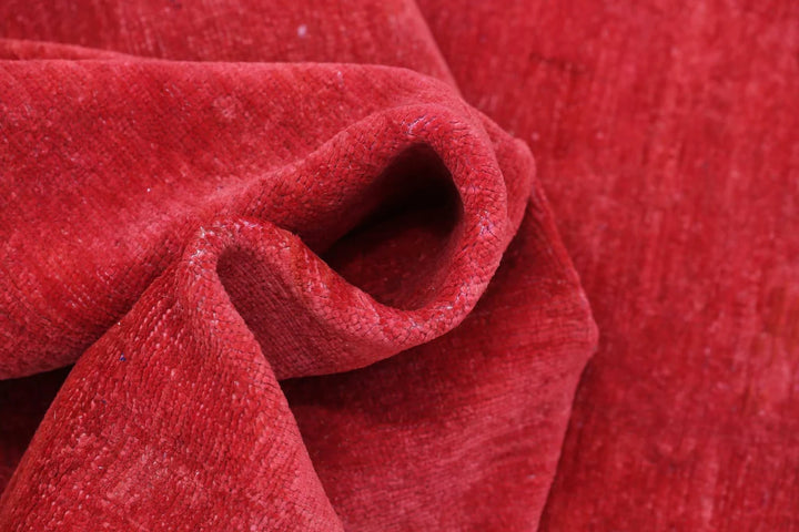 Red Afghan Overdye Rug 5' 5" x 7' 7" Hand-Knotted | No. AT82252