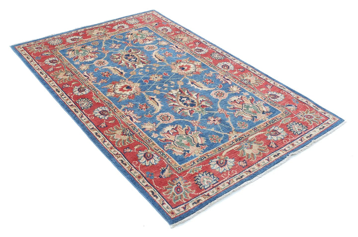 Afghan Ziegler Rug 4' 1" x 6' 3" Hand-Knotted | No. AT82362