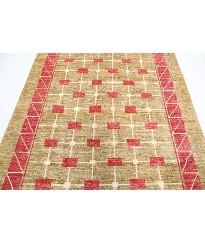 Afghan Modcar Rug 5'8" x 8'11" Hand-Knotted | No. AT82439