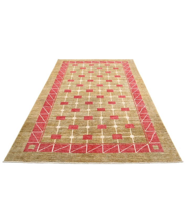 Afghan Modcar Rug 5'8" x 8'11" Hand-Knotted | No. AT82439
