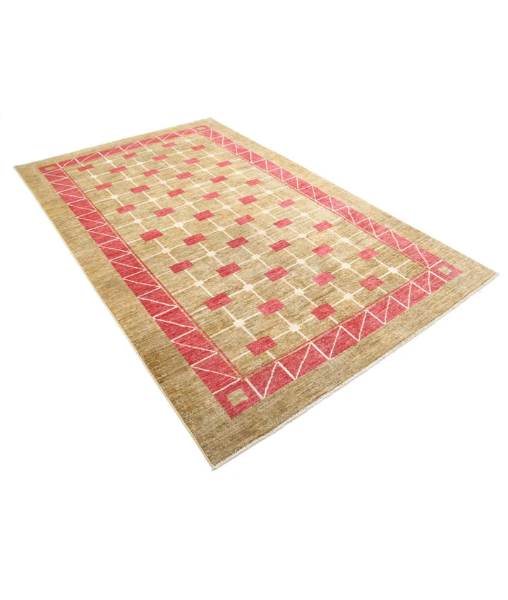 Afghan Modcar Rug 5'8" x 8'11" Hand-Knotted | No. AT82439