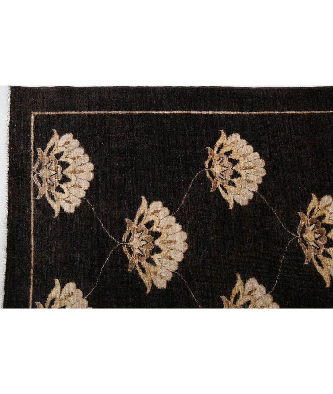 Brown Afghan Oriental Rug 8' 0" x 9' 5" Hand-Knotted | No. AT82548