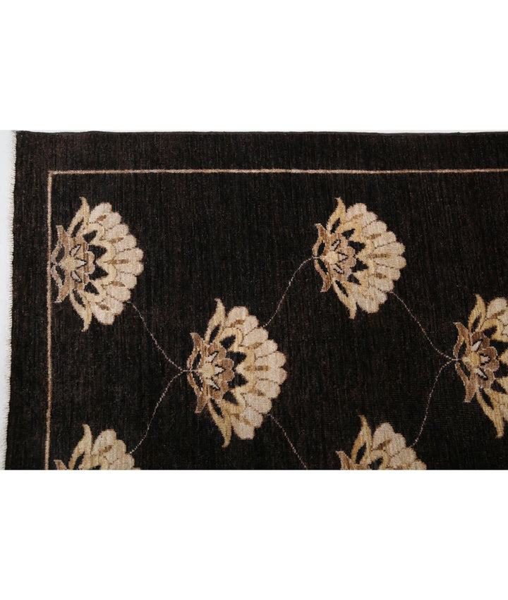 Brown Afghan Oriental Rug 8' 0" x 9' 5" Hand-Knotted | No. AT82548