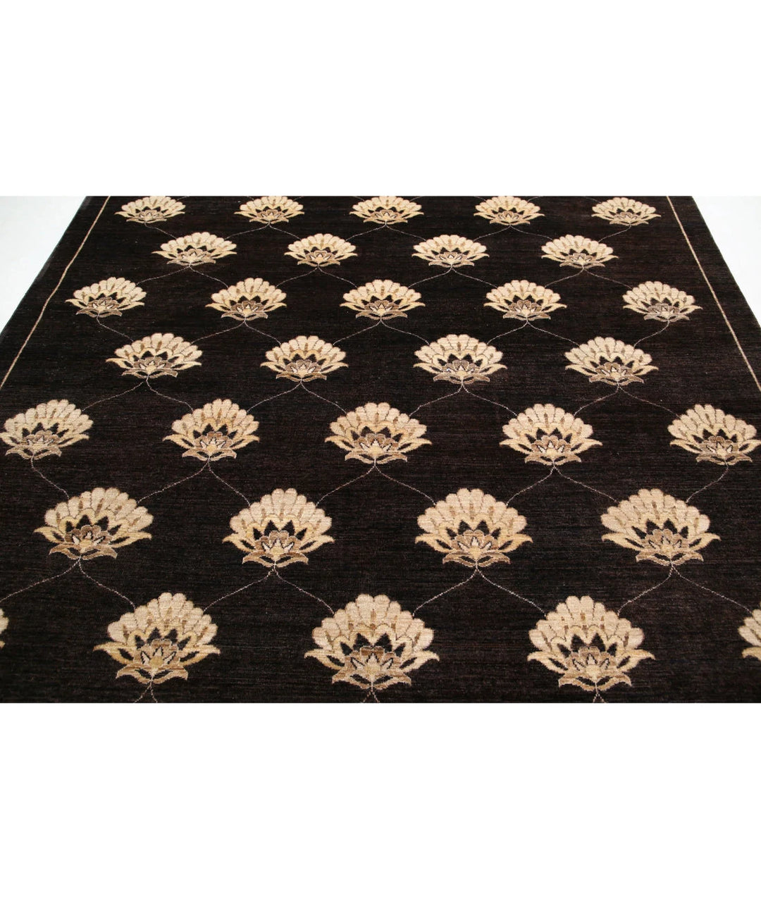 Brown Afghan Oriental Rug 8' 0" x 9' 5" Hand-Knotted | No. AT82548