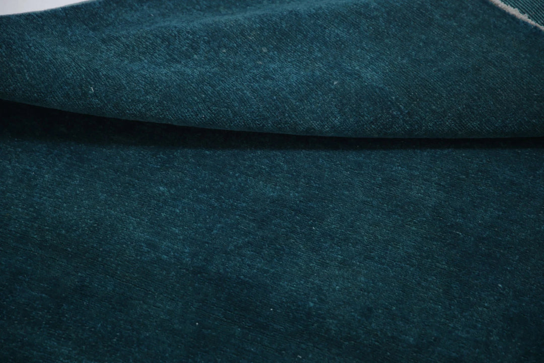 Teal Afghan Overdye Rug 3' 0" x 4' 11" Hand-Knotted | No. AT82662