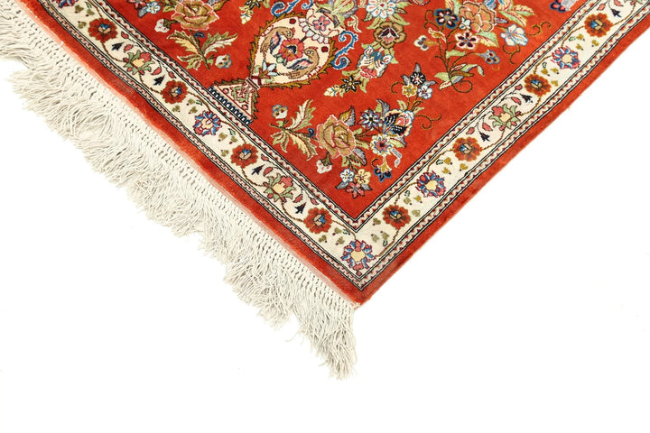 Persian Qum Silk Runner Rug 1' 7" x 5' 3" Hand-Knotted | No. AT82689