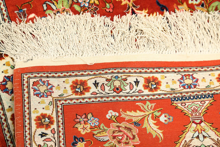 Persian Qum Silk Runner Rug 1' 7" x 5' 3" Hand-Knotted | No. AT82689