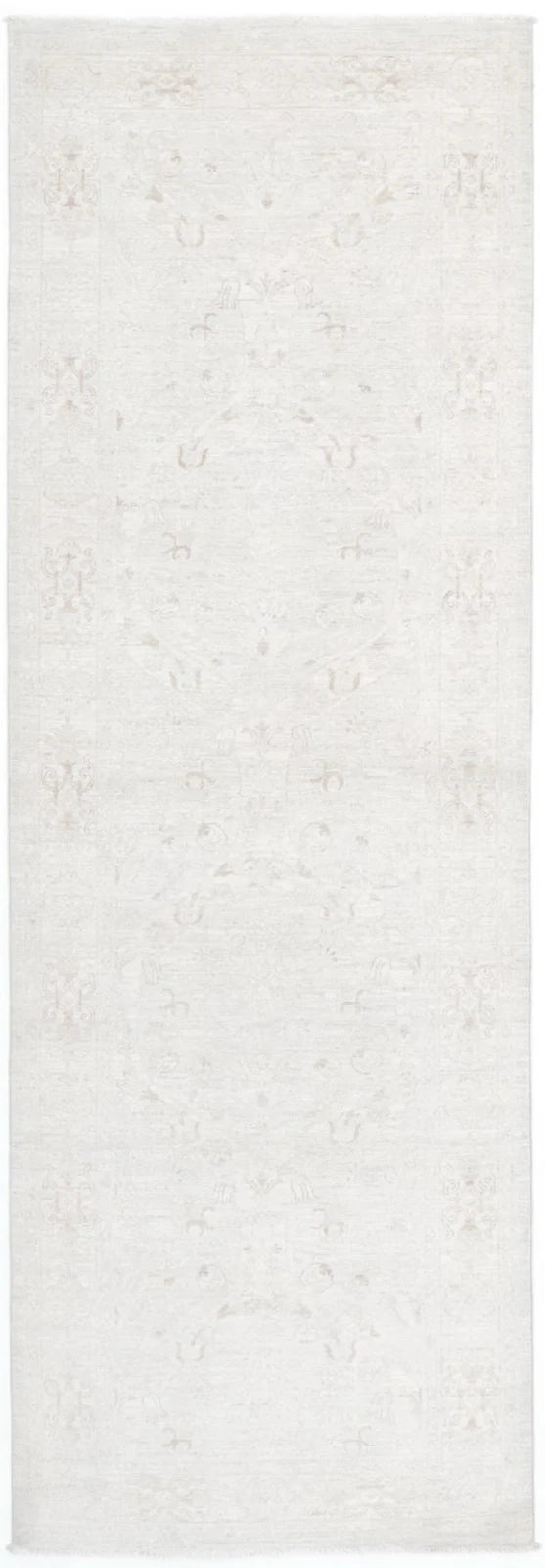 Ivory Afghan Serenity Rug 3' 0" x 9' 8" Hand-Knotted | No. AT82704