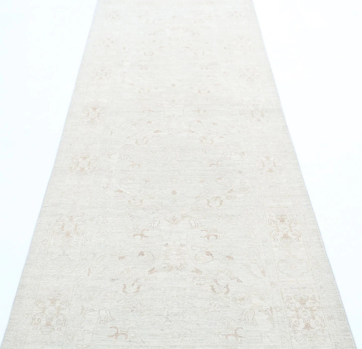 Ivory Afghan Serenity Rug 3' 0" x 9' 8" Hand-Knotted | No. AT82704