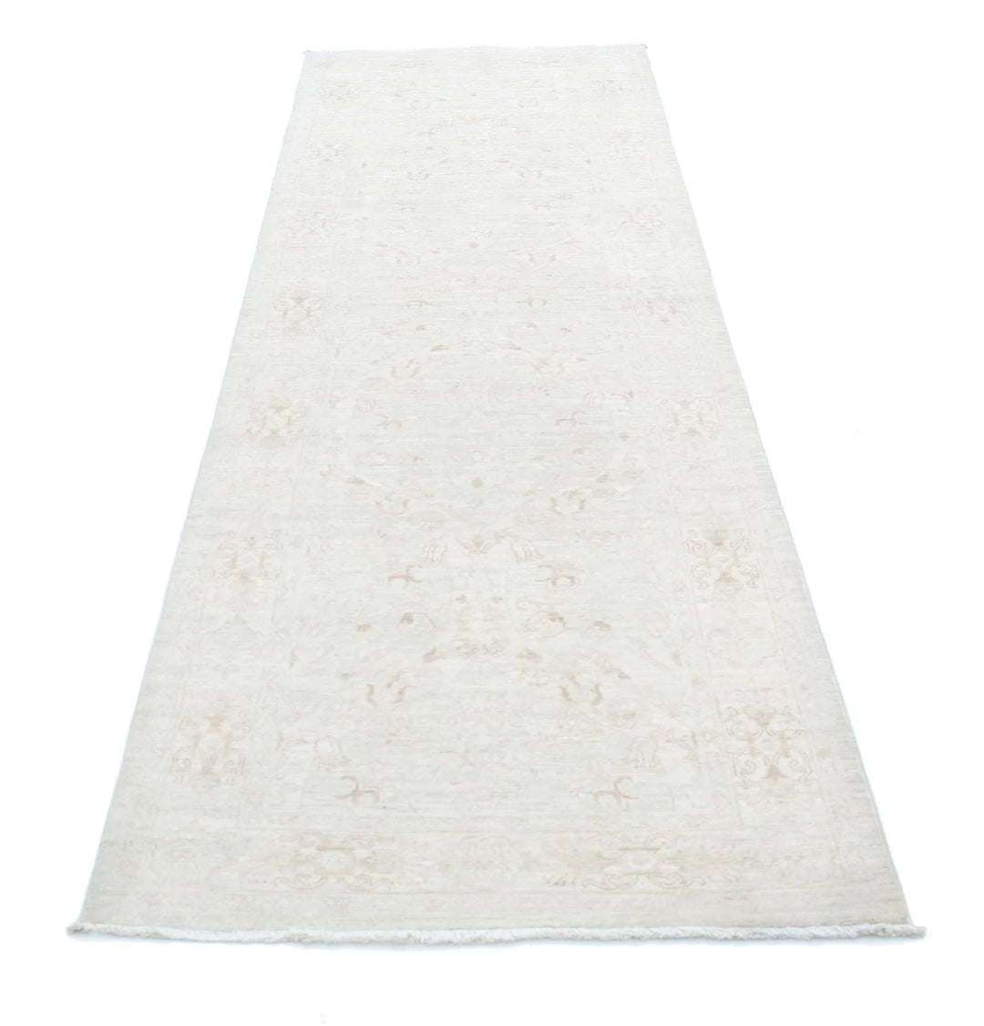 Ivory Afghan Serenity Rug 3' 0" x 9' 8" Hand-Knotted | No. AT82704