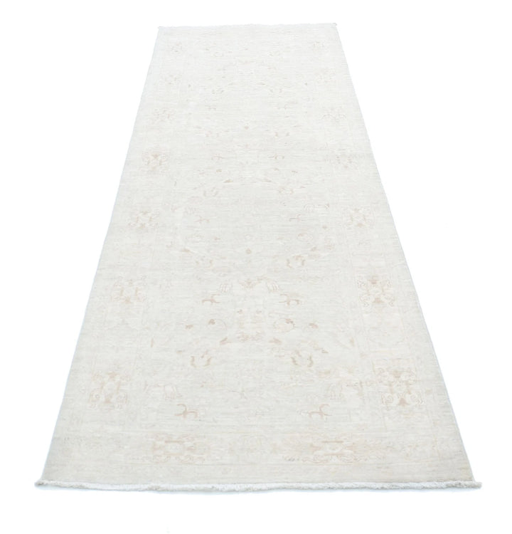 Ivory Afghan Serenity Rug 3' 0" x 9' 8" Hand-Knotted | No. AT82704