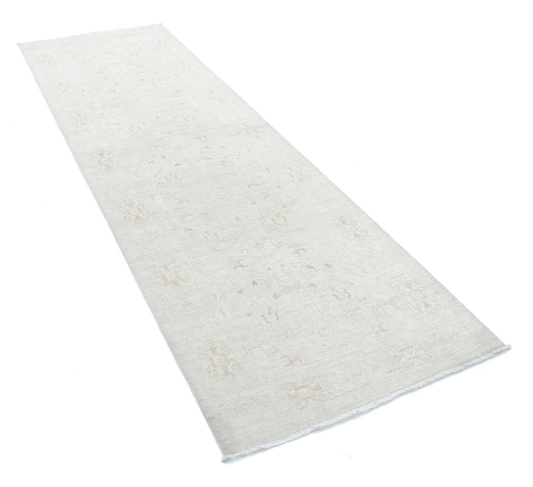 Ivory Afghan Serenity Rug 3' 0" x 9' 8" Hand-Knotted | No. AT82704