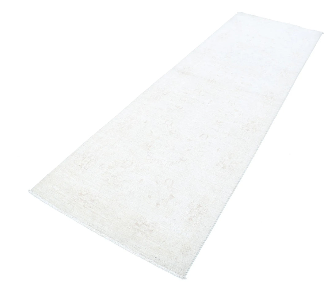Ivory Afghan Serenity Rug 3' 0" x 9' 8" Hand-Knotted | No. AT82704