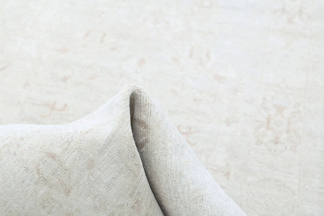 Ivory Afghan Serenity Rug 3' 0" x 9' 8" Hand-Knotted | No. AT82704