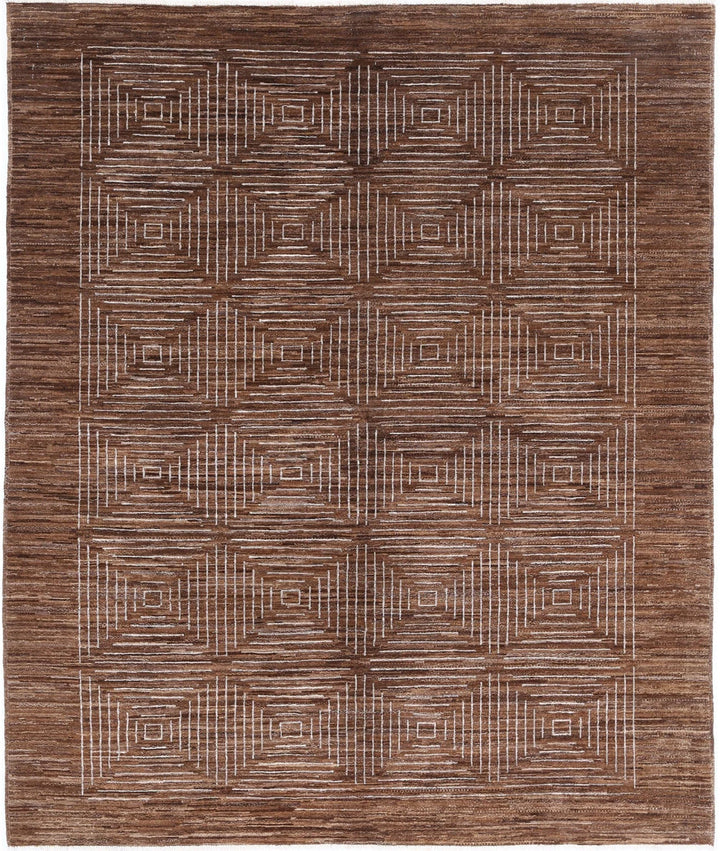 Afghan Modcar Rug 5' 2" x 6' 2" Hand-Knotted | No. AT82754