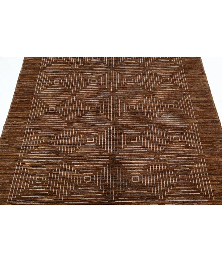Afghan Modcar Rug 5' 2" x 6' 2" Hand-Knotted | No. AT82754