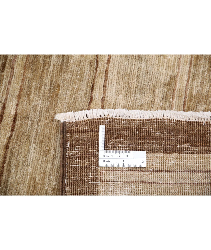 Beige Afghan Modcar Rug 5' 7" x 7' 7" Hand-Knotted | No. AT82789