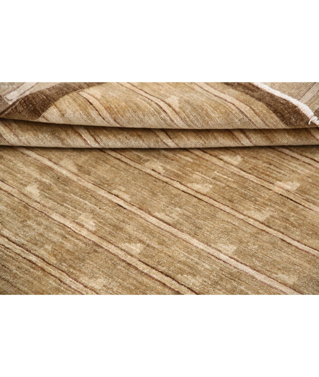 Beige Afghan Modcar Rug 5' 7" x 7' 7" Hand-Knotted | No. AT82789