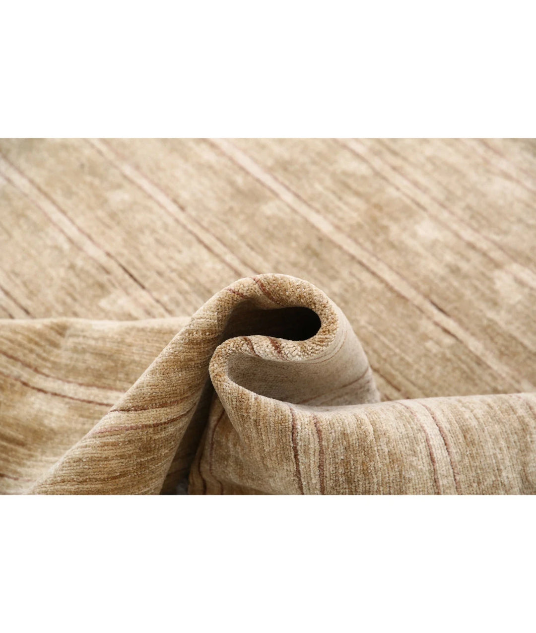 Beige Afghan Modcar Rug 5' 7" x 7' 7" Hand-Knotted | No. AT82789