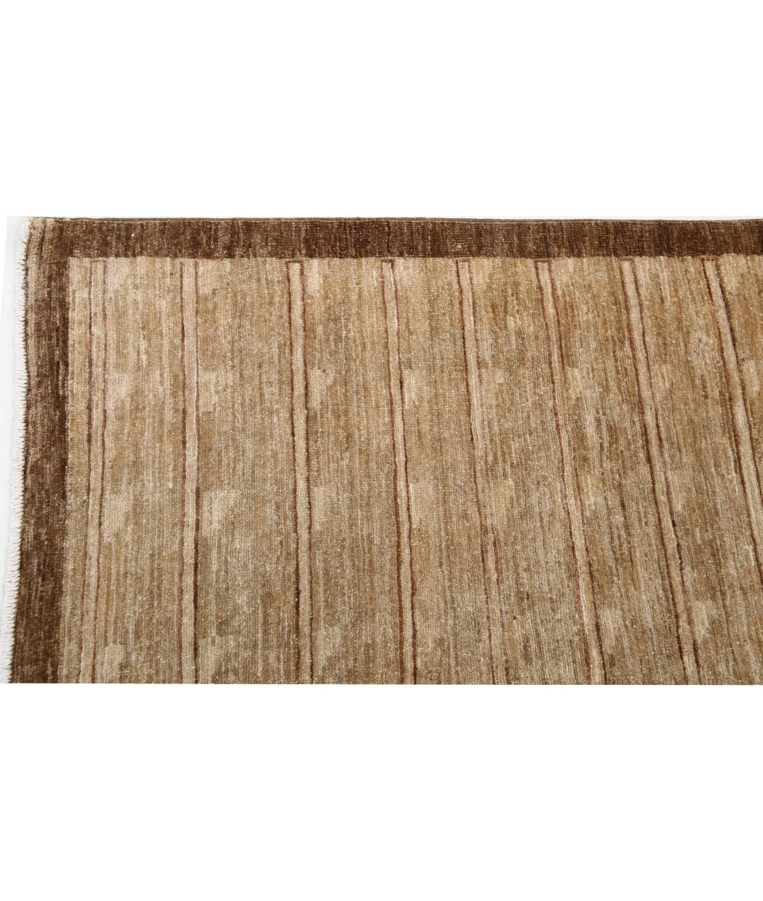 Beige Afghan Modcar Rug 5' 7" x 7' 7" Hand-Knotted | No. AT82789