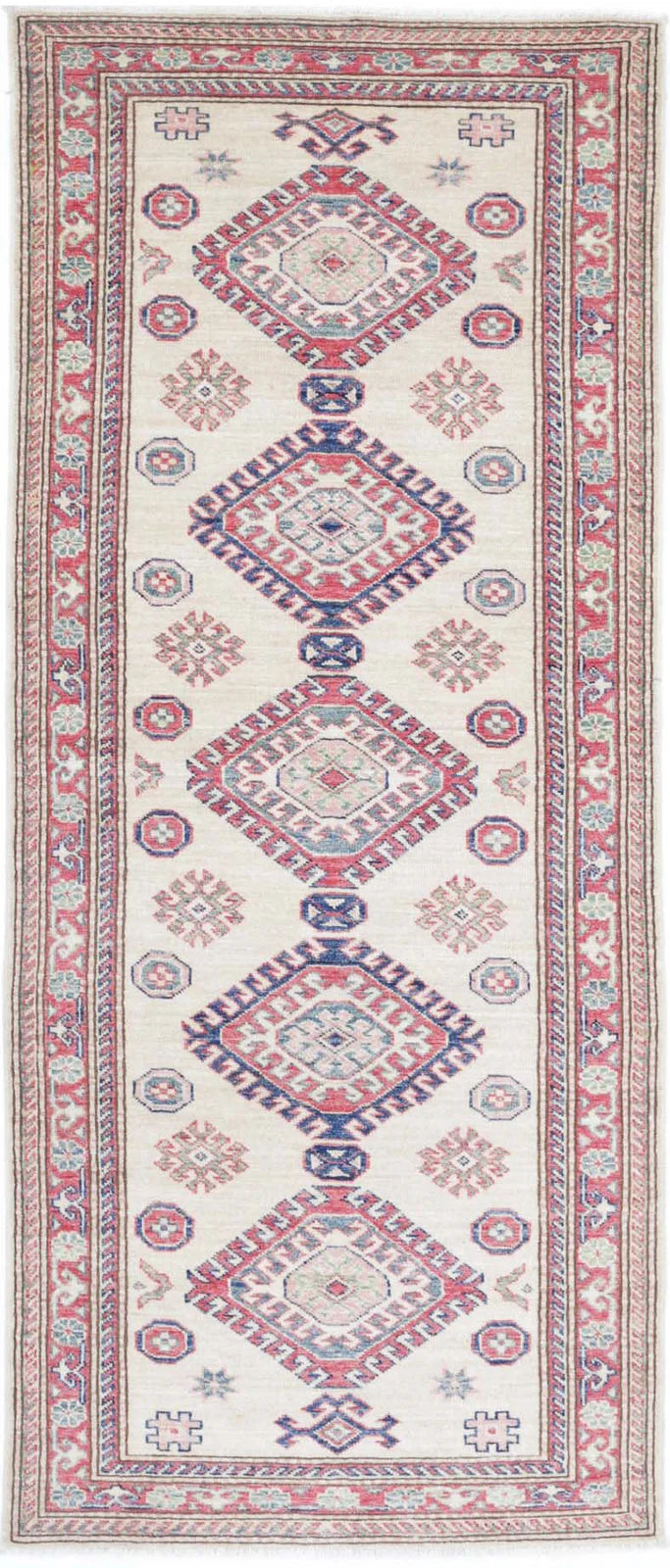 Afghan Royal Kazak Rug 2' 7" x 6' 5" Hand-Knotted | No. AT82809