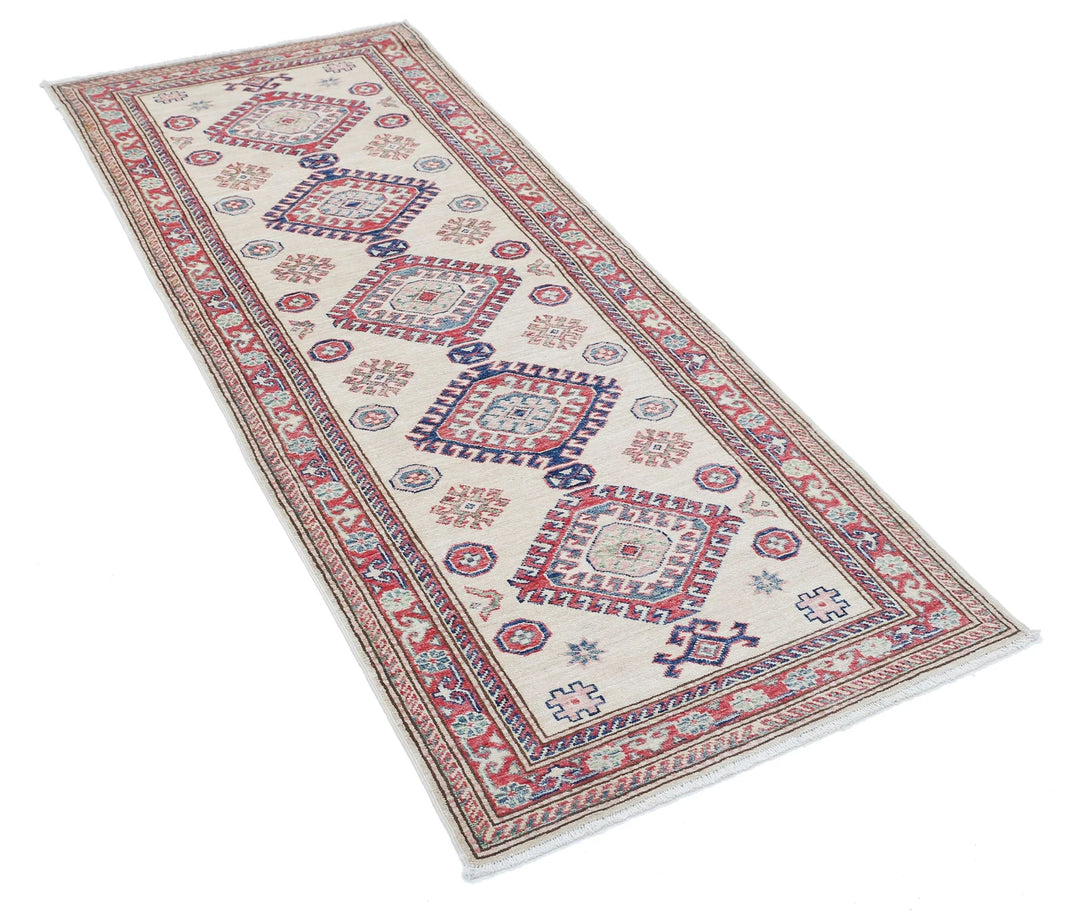 Afghan Royal Kazak Rug 2' 7" x 6' 5" Hand-Knotted | No. AT82809