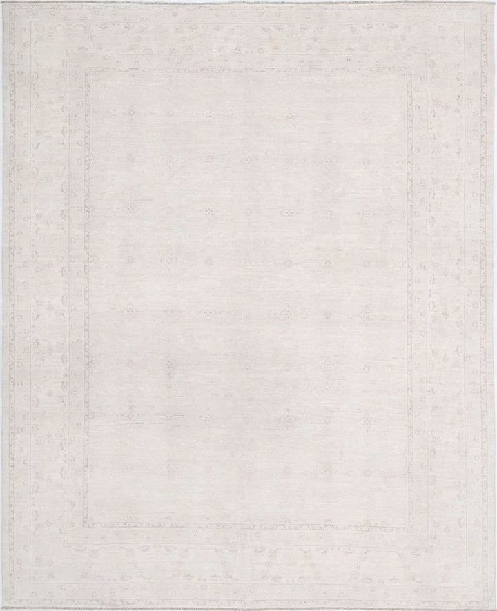 Ivory Afghan Serenity Rug 8' 1" x 9' 10" Hand-Knotted | No. AT82810
