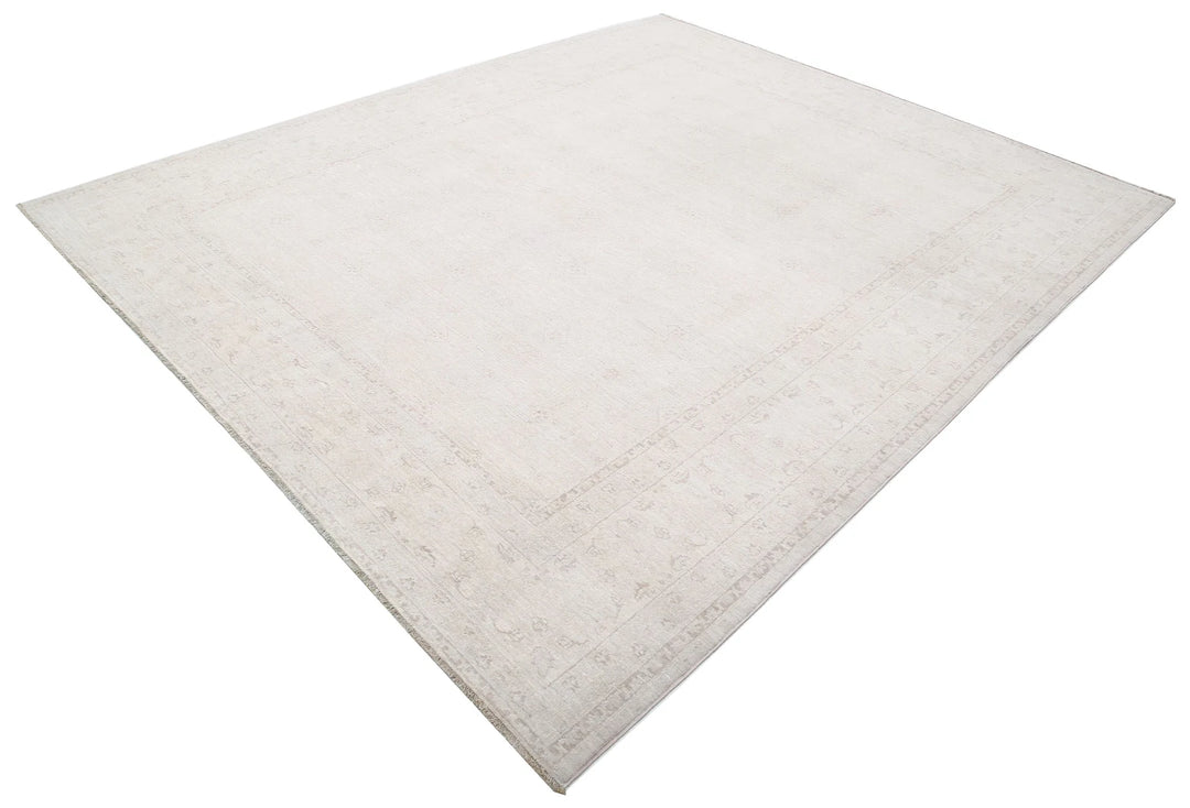 Ivory Afghan Serenity Rug 8' 1" x 9' 10" Hand-Knotted | No. AT82810