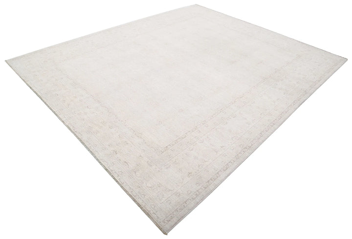 Ivory Afghan Serenity Rug 8' 1" x 9' 10" Hand-Knotted | No. AT82810