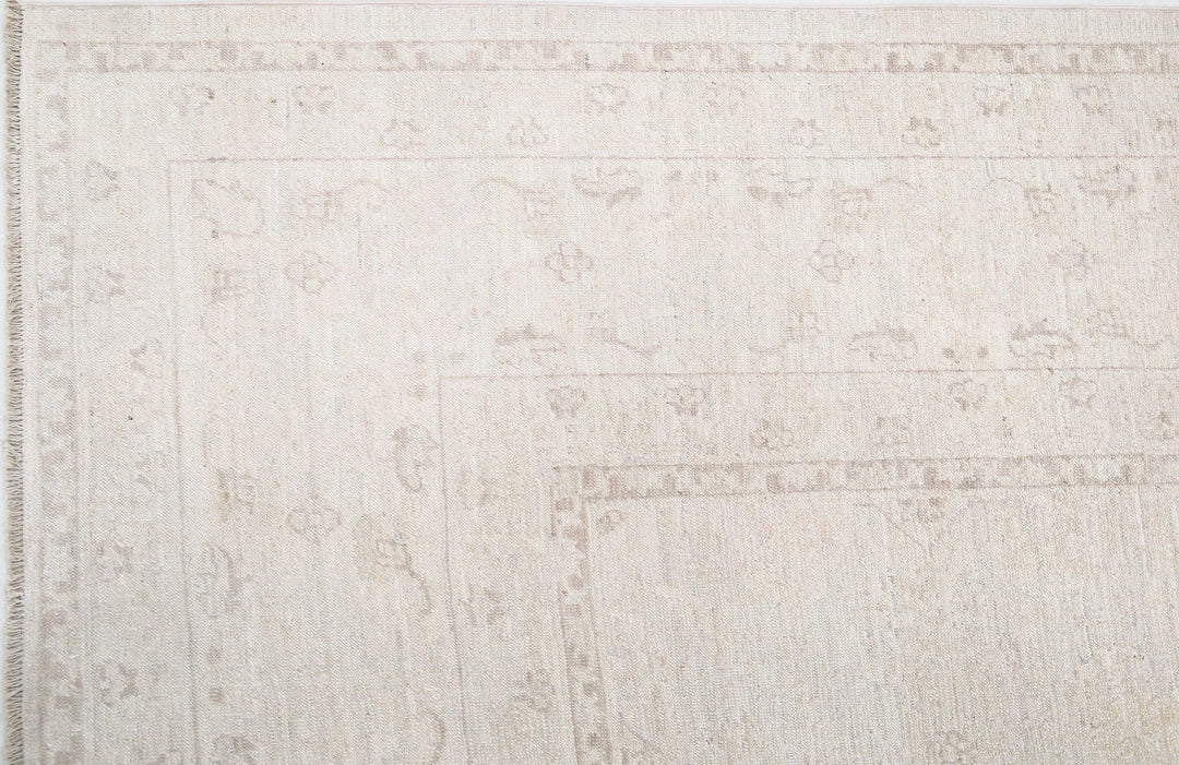 Ivory Afghan Serenity Rug 8' 1" x 9' 10" Hand-Knotted | No. AT82810