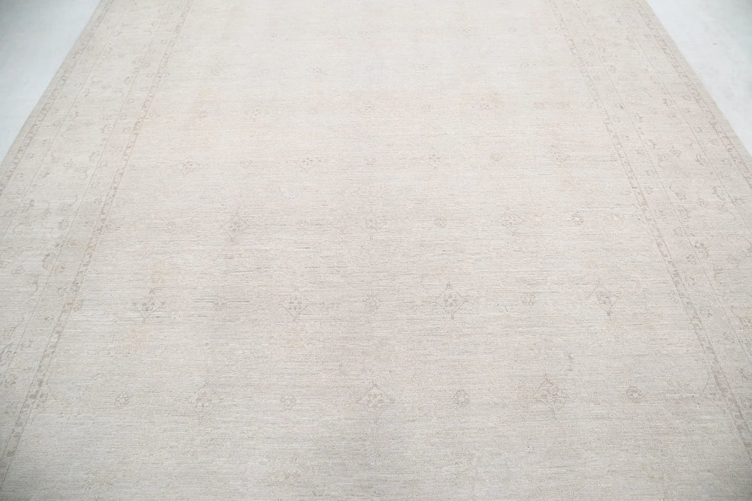 Ivory Afghan Serenity Rug 8' 1" x 9' 10" Hand-Knotted | No. AT82810