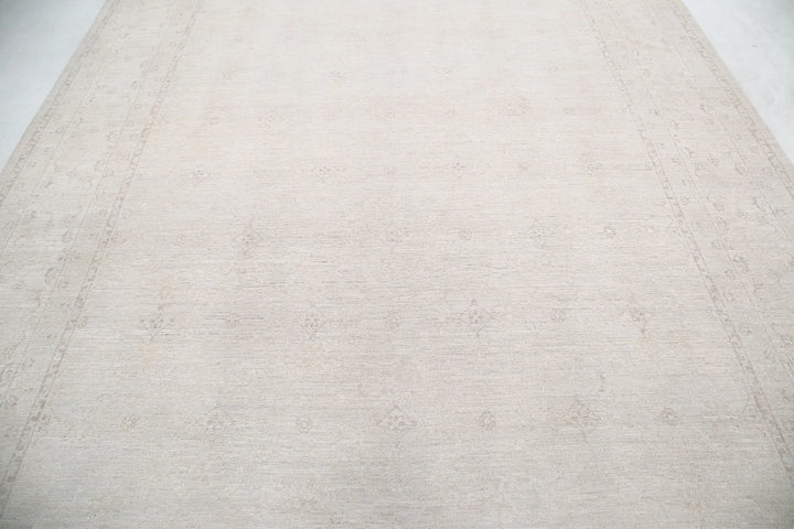 Ivory Afghan Serenity Rug 8' 1" x 9' 10" Hand-Knotted | No. AT82810