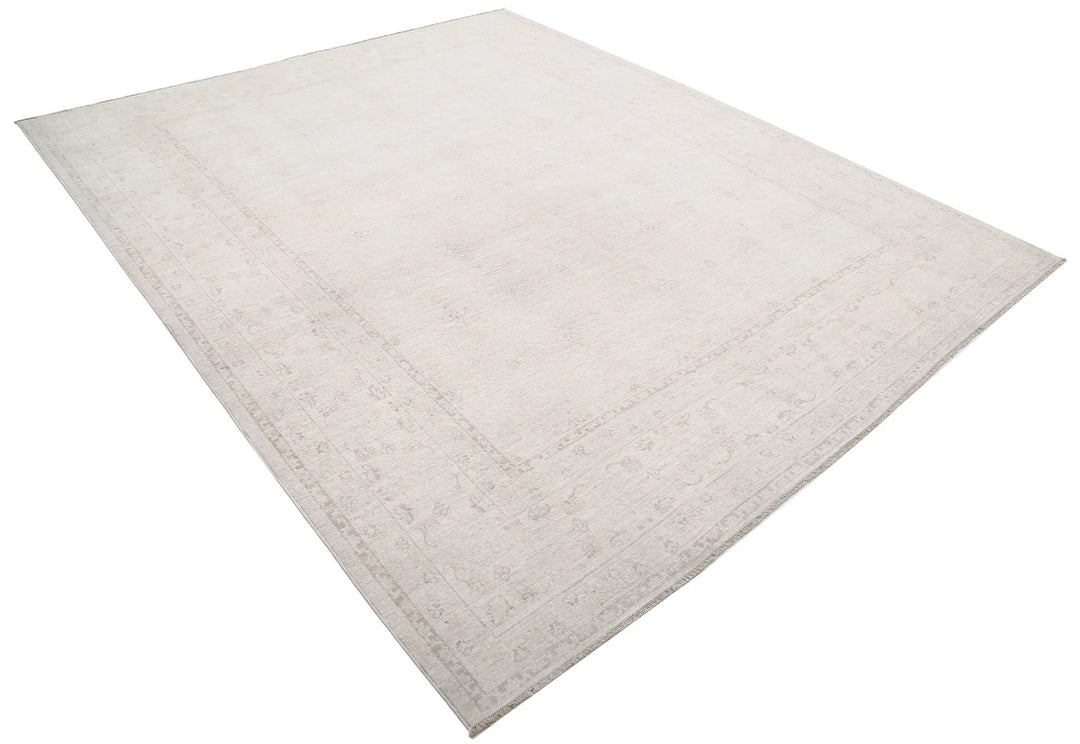 Ivory Afghan Serenity Rug 8' 1" x 9' 10" Hand-Knotted | No. AT82810