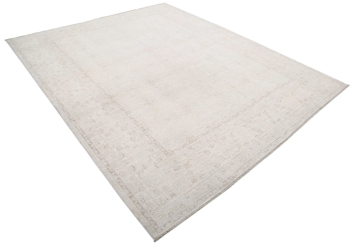 Ivory Afghan Serenity Rug 8' 1" x 9' 10" Hand-Knotted | No. AT82810