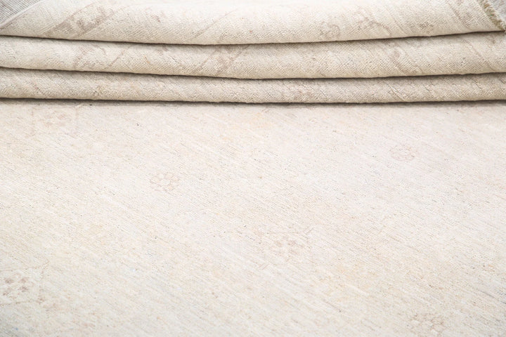 Ivory Afghan Serenity Rug 8' 1" x 9' 10" Hand-Knotted | No. AT82810