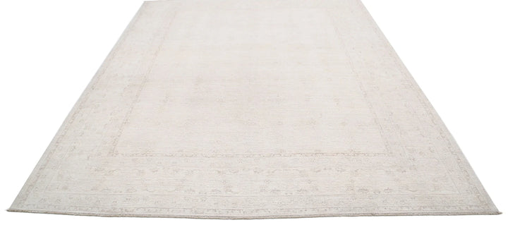 Ivory Afghan Serenity Rug 8' 1" x 9' 10" Hand-Knotted | No. AT82810