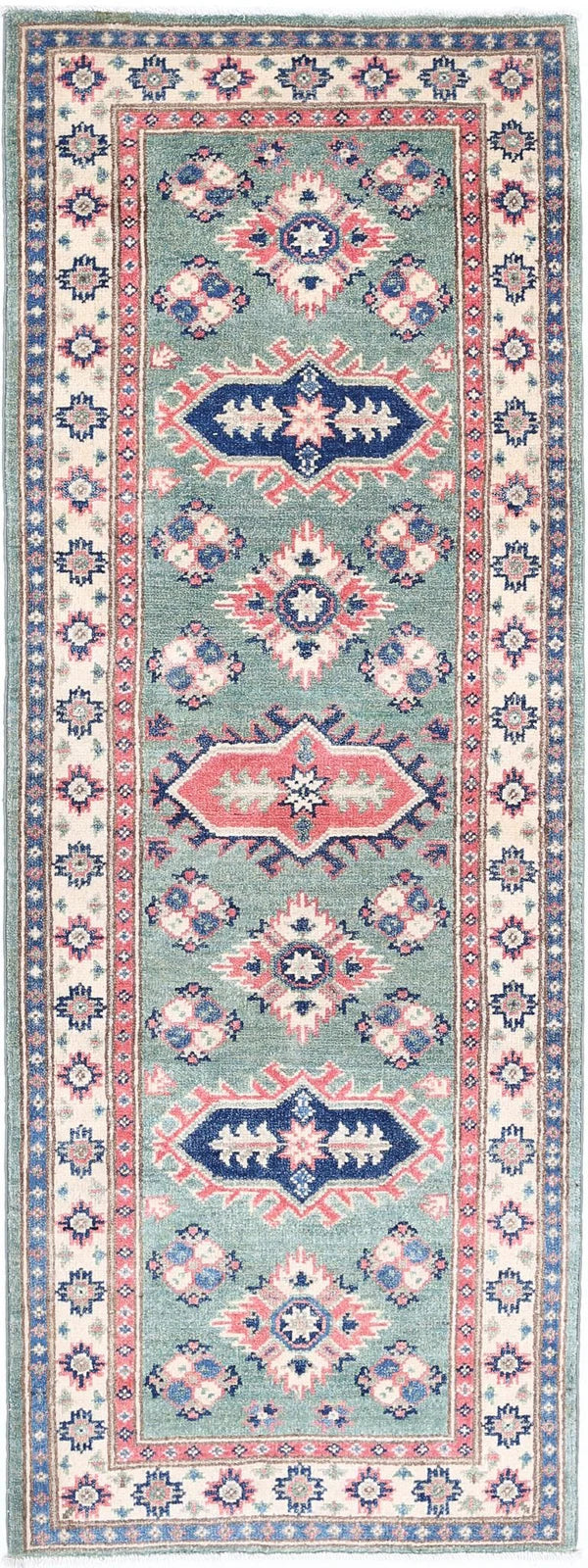 Afghan Kazak Rug 1' 11" x 5' 7" Hand-Knotted | No. AT83097