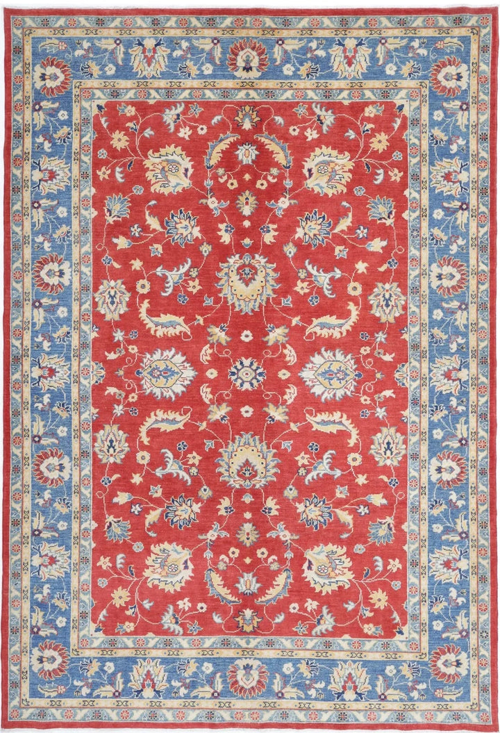 Afghan Ziegler Rug 6' 6" x 9' 6" Hand-Knotted | No. AT83146