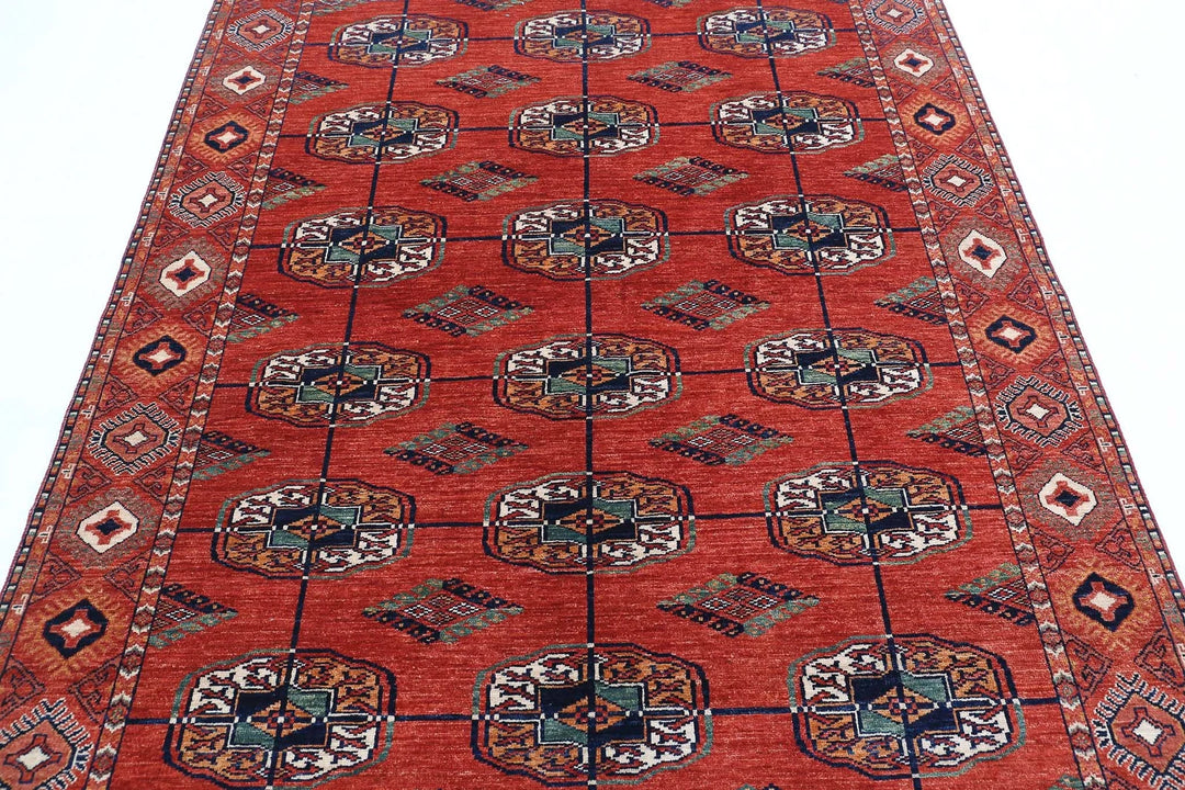 Afghan Humna Rug 5' 8" x 7' 9" Hand-Knotted | No. AT83176