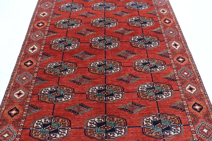 Afghan Humna Rug 5' 8" x 7' 9" Hand-Knotted | No. AT83176